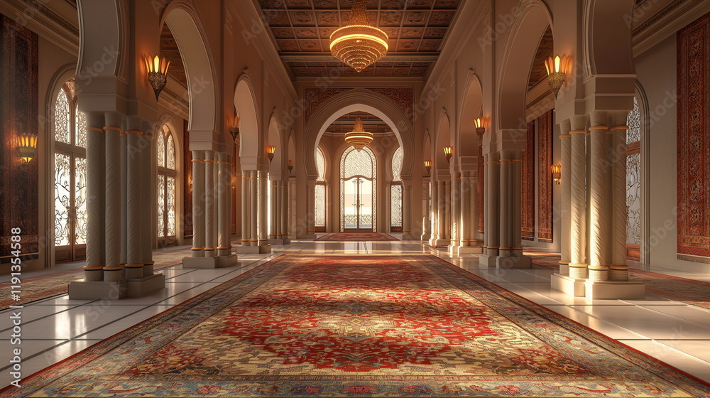 Obraz premium A Persian carpet with amazing details decorating t_010
