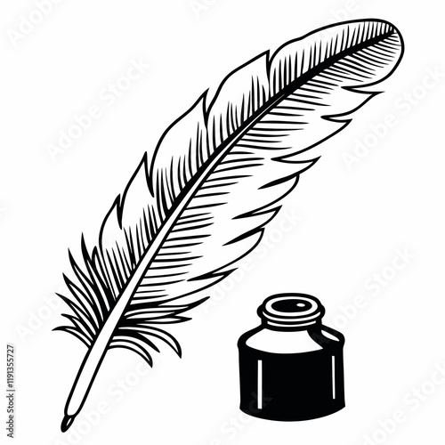 feather and ink