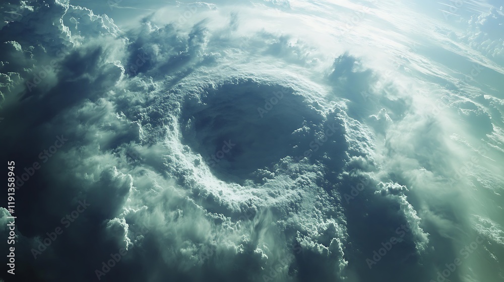 Aerial image of the storm eye rotating in the atmosphere Aerial image of the storm eye rotating in the atmosphere
