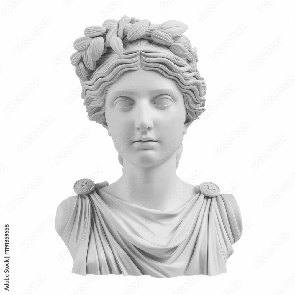 Greek goddess marble statue isolate on white background Greek goddess marble statue isolate on white background