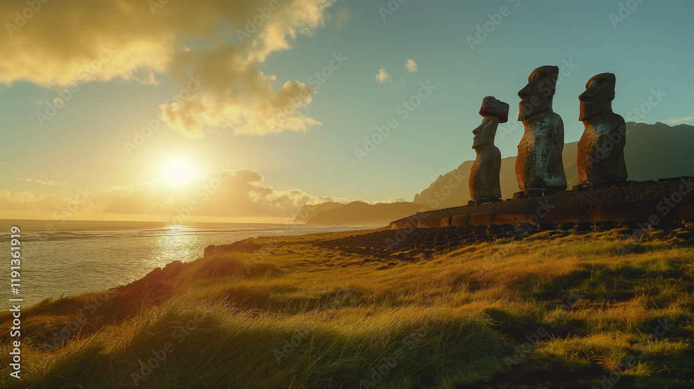 Easter Island Moai in Daylight The Moai on Easter _001 Easter Island Moai in Daylight The Moai on Easter _001