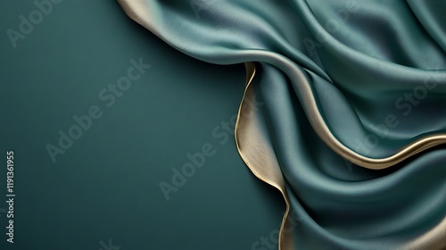 Elegant Teal and Gold Fabric Draped Beautifully photo