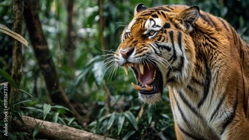 The majestic Siberian tiger, a powerful predator with piercing eyes, roams freely in the wild, a stark contrast to its captive counterpart in the zoo