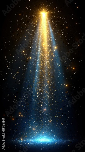 Wallpaper Mural Golden Light Beam with Sparkling Dust Particles Torontodigital.ca