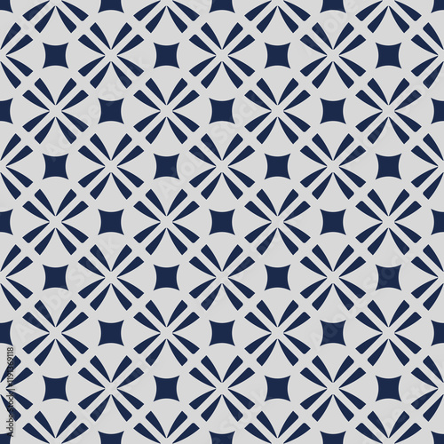 Dark blue and gray seamless pattern with shapes