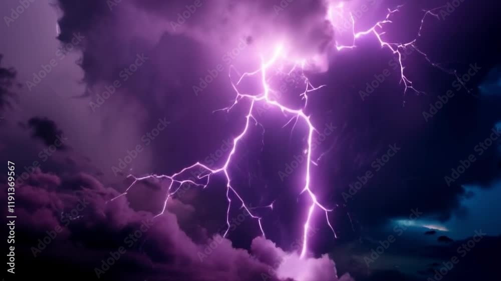 lightning in the night sky
