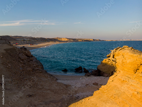 Beautiful beach in Hengam Island, in Persian Gulf of Iran photo