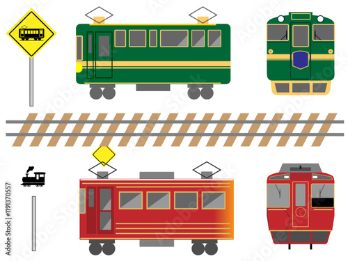 鉄道■観光列車■列車のイラストセット
