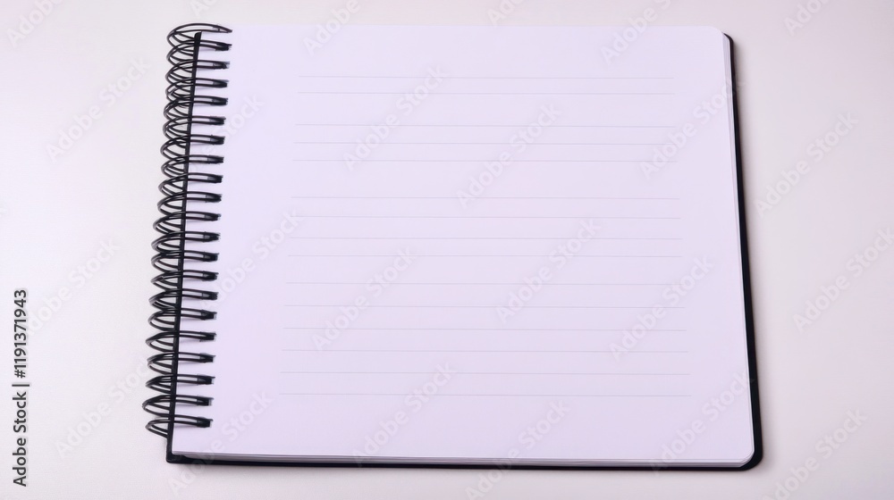 Blank spiral notebook on white background, ready for notes Blank spiral notebook on white background, ready for notes