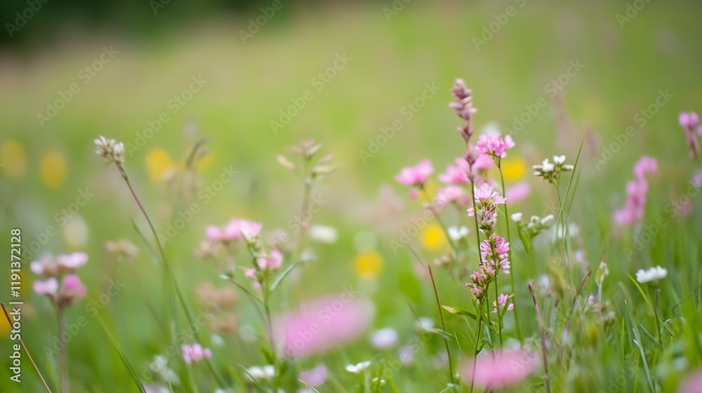 Wildflowers Blooming in a Lush Green Summer Meadow : Generative AI Wildflowers Blooming in a Lush Green Summer Meadow : Generative AI