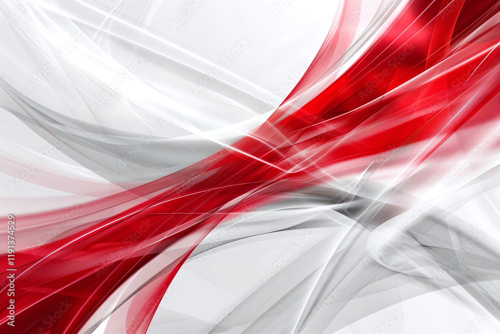 Naklejka premium Abstract Red Background with Glowing Waves, Light Trails, and Shimmering Particles for a Digital Fantasy Design