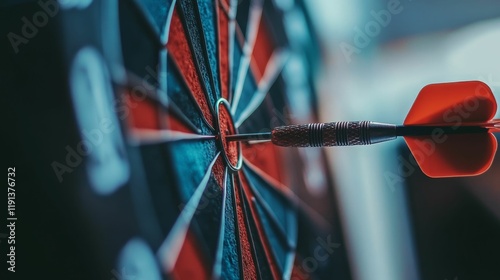 Wallpaper Mural Red dart hitting bullseye; precision, target, game. Torontodigital.ca