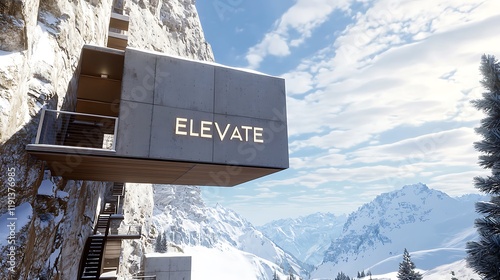 A large, white building with a sign that says Elevate photo