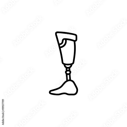 prosthetic leg icon on transparent background

