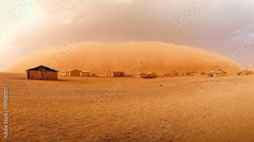 Sandstorm Sweeping Across the Desert Village photo