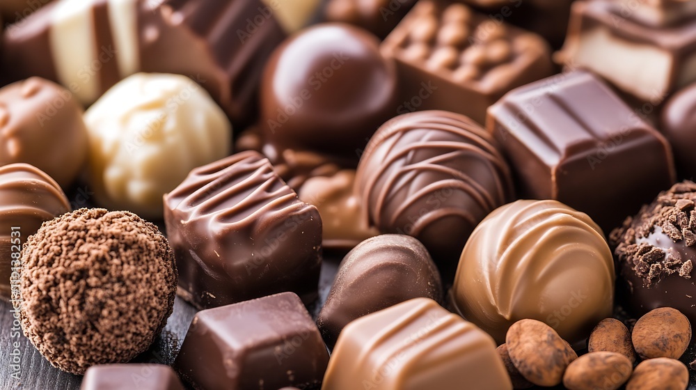 Assortment of Gourmet Chocolates in Various Shapes and Styles : Generative AI Assortment of Gourmet Chocolates in Various Shapes and Styles : Generative AI
