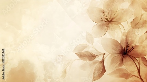 Delicate Brown Floral Watercolor Painting Design