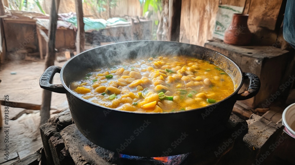 Hearty Beans Stew on an Open Fire Hearty Beans Stew on an Open Fire