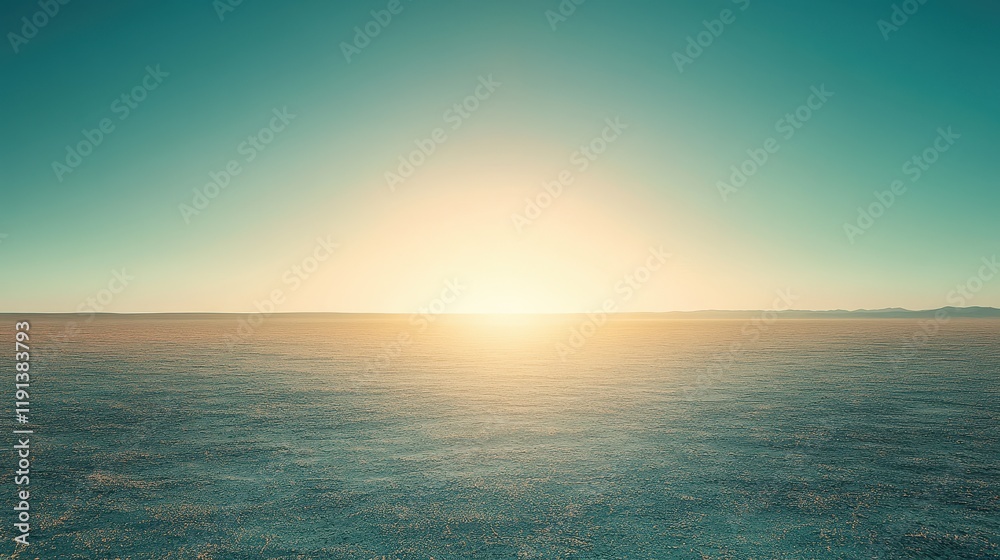 Fototapeta premium Serene Sunset Over A Vast Desolate Plain