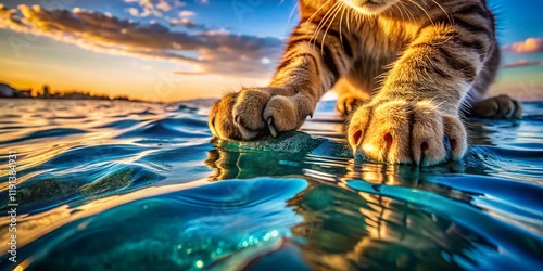 Ocean Surface Texture: Cat's Paws Ripples and Lippers, Sea Water Texture Background photo