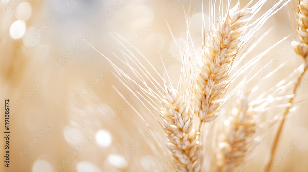 Close Up of Sunlit Wheat Stalks Expressing Serenity and Growth : Generative AI Close Up of Sunlit Wheat Stalks Expressing Serenity and Growth : Generative AI