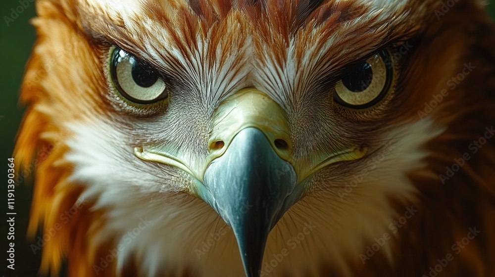 Naklejka premium Intense gaze of a philippine eagle with sharp eyes and majestic features.