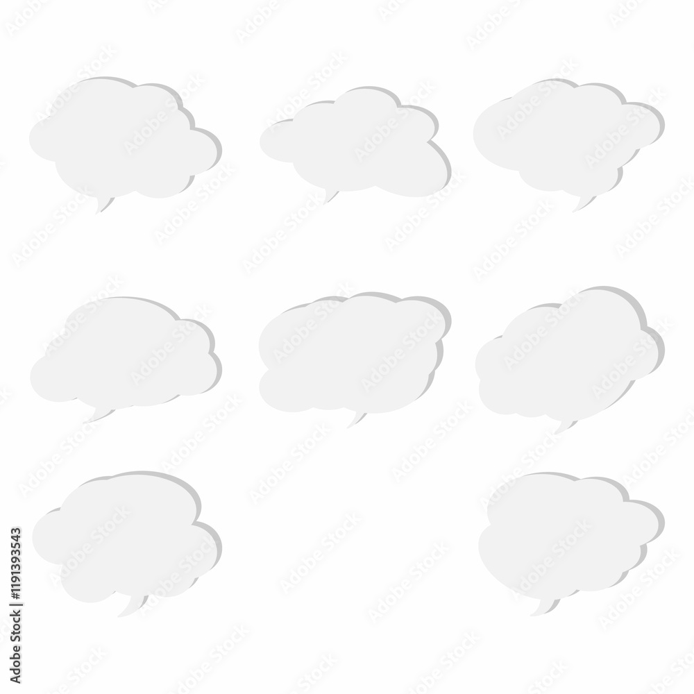Set of Empty Speech Bubbles for Dialogue Set of Empty Speech Bubbles for Dialogue