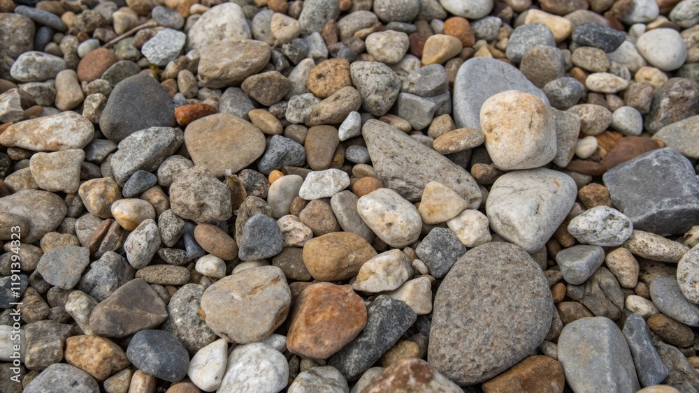 A medium closeup of gravel featuring a mixture of small rocks and pebbles in varying shades of gray and brown with some stones displaying a weathered rough texture and others A medium closeup of gravel featuring a mixture of small rocks and pebbles in varying shades of gray and brown with some stones displaying a weathered rough texture and others