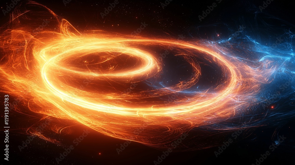 Obraz premium Dynamic Cosmic Energy Swirls in Bright Colors and Darkness