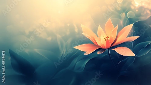 A Single Peach Blossom in Soft Sunlight