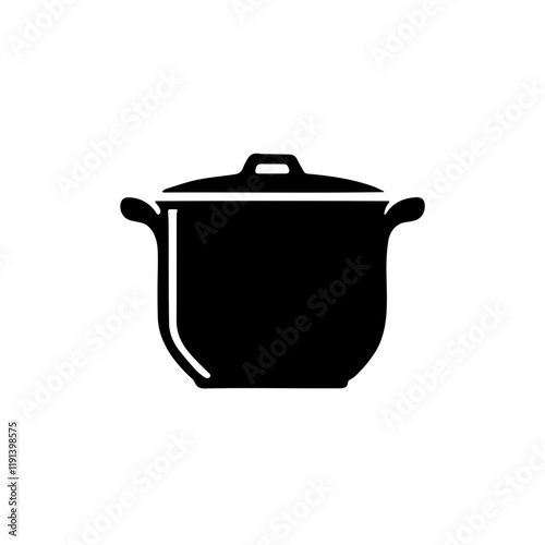 A cooking pot icon on white background