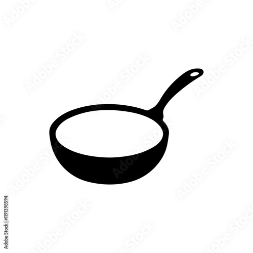A frying pan silhouette on white background