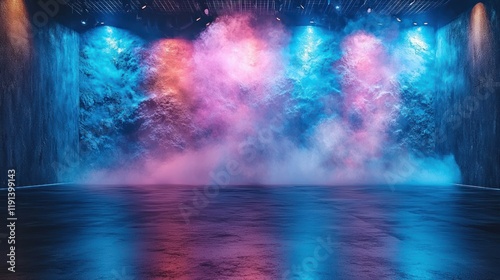 Abstract Neon Wall Backdrop   Pink and Blue