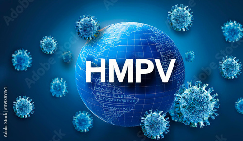 Hmpv human metapneumovirus attacking planet earth photo