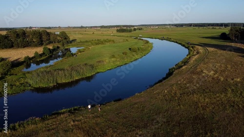 River with Green Field