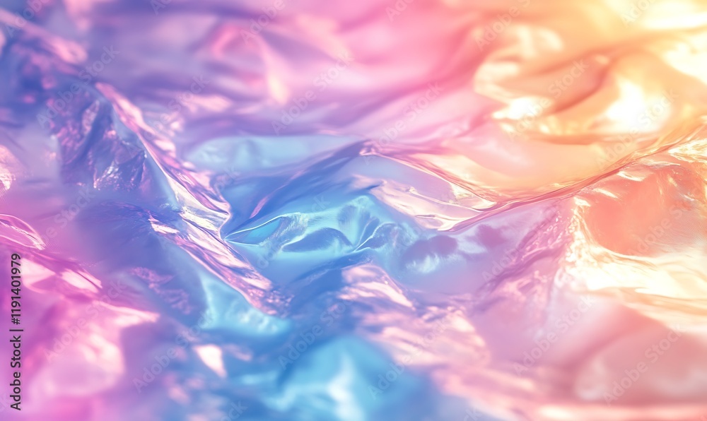 Obraz premium Soft Blurred Abstract Background Featuring Holographic Foil in a Retro 80s Aesthetic