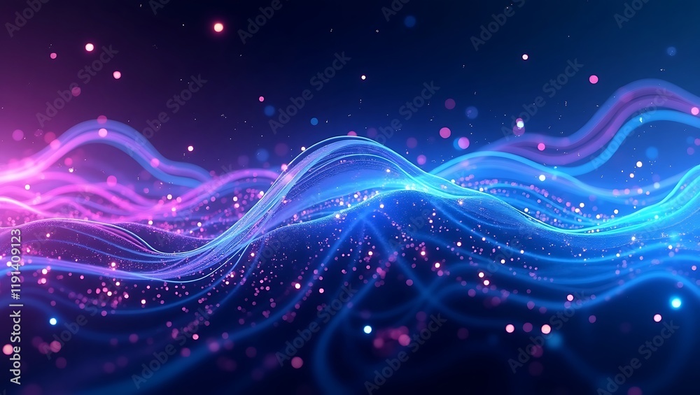 Fototapeta premium Abstract blue and purple futuristic gaming background. Generative Ai.