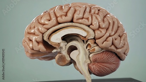 Digital render of the human brain highlighting the different lobes and their functions