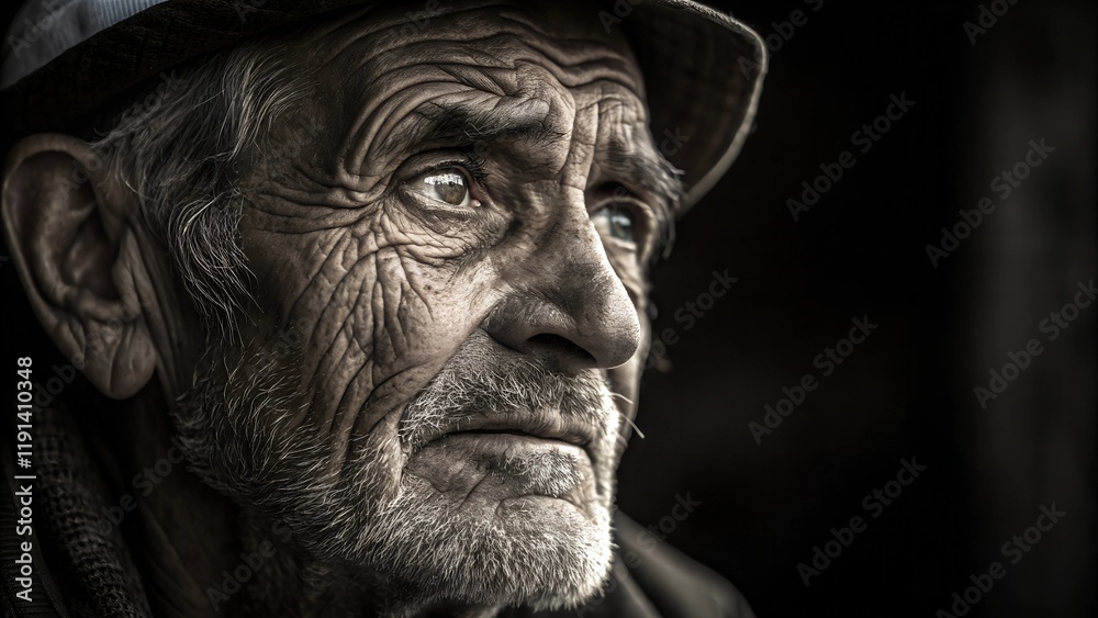 portrait of a old man, face close-up, super detailed, alternating light and dark lights portrait of a old man, face close-up, super detailed, alternating light and dark lights