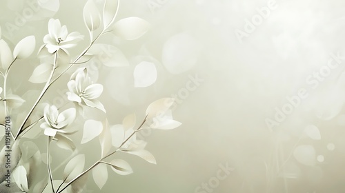 Wallpaper Mural Delicate White Blossoms and Leaves on Branches Torontodigital.ca