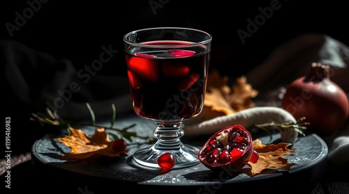 glass of red wine on a table
