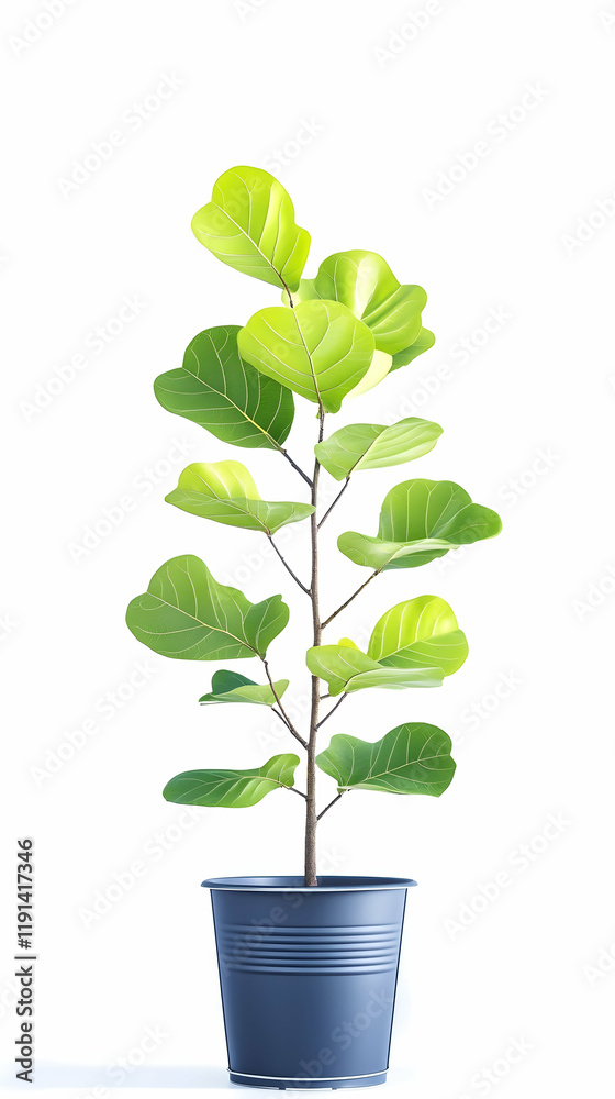 Lush green plant in pot, isolated on white background. Ideal for home decor, gardening, or environmental websites Lush green plant in pot, isolated on white background. Ideal for home decor, gardening, or environmental websites
