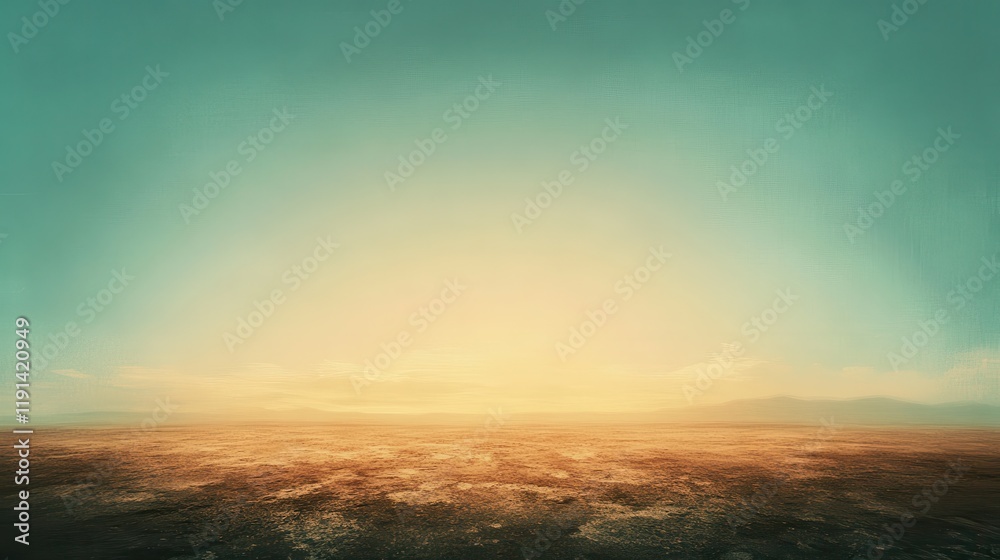 Naklejka premium Serene Sunset Over Vast Desolate Landscape