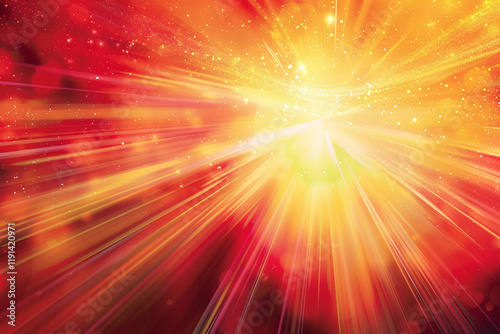 Abstract Red Background with Glowing Lights, Sparkles, and Digital Art for a Vibrant and Mystical Fantasy Design