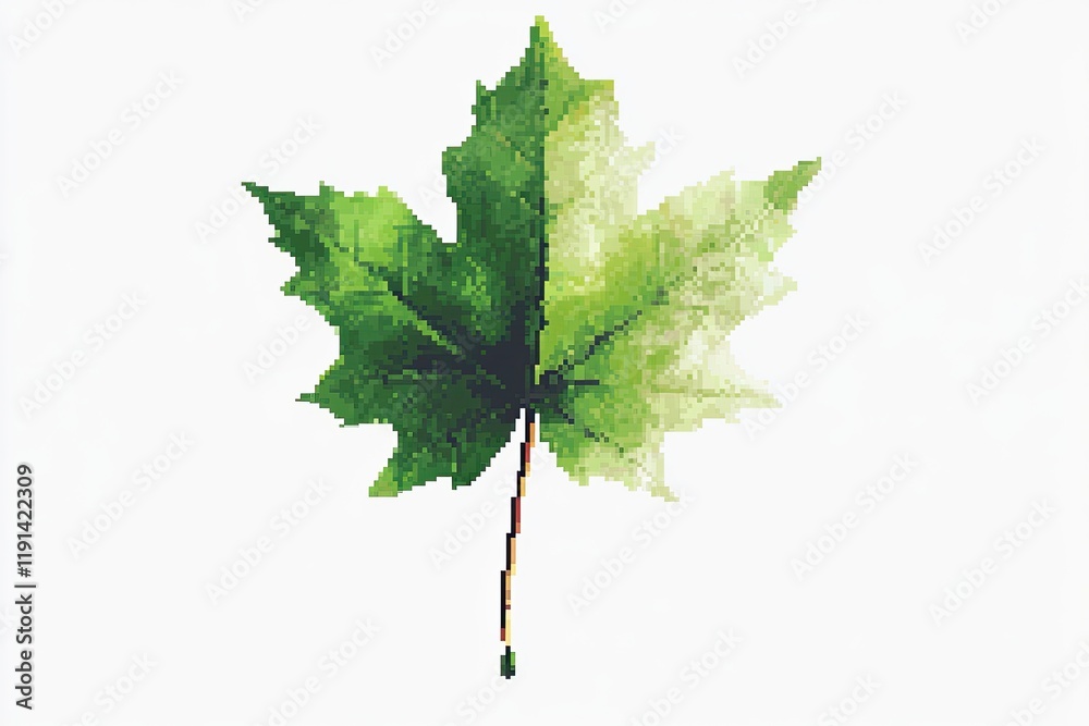 Fototapeta premium Delicate green leaf showcasing vibrant hues and intricate detail