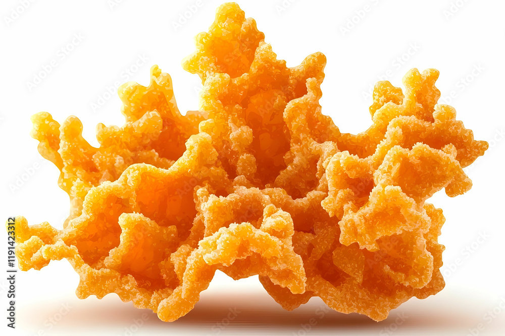 Vibrant and Textured Orange Coral Shaped Formation on a White Background Vibrant and Textured Orange Coral Shaped Formation on a White Background