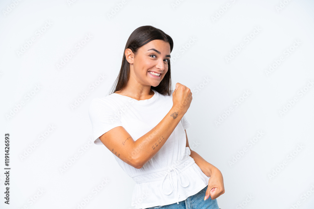 Young caucasian woman isolated on white background celebrating a victory Young caucasian woman isolated on white background celebrating a victory