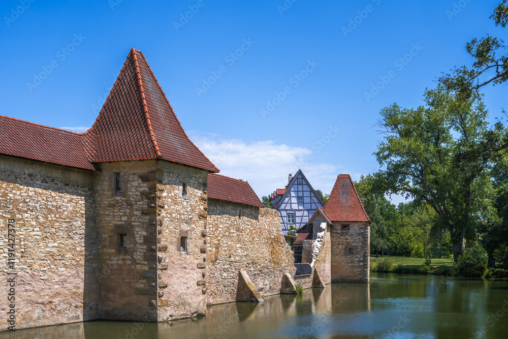 Medieval city wall of the historic town Weissenburg