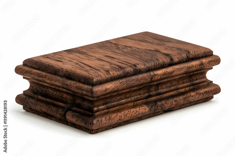 Elegant Wooden Box with Intricate Carvings and Rich Grain Texture Elegant Wooden Box with Intricate Carvings and Rich Grain Texture