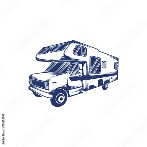 Recreational Vehicle design vector illustration. Recreational Vehicle logo concept template